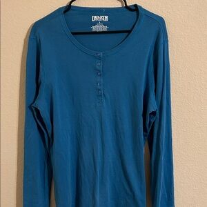 Duluth Trading Co Women's Teal Button-Up Top
